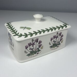 Portmeirion Botanic Garden Covered Treasure Box  Flowers  5 1/2" with Lid New